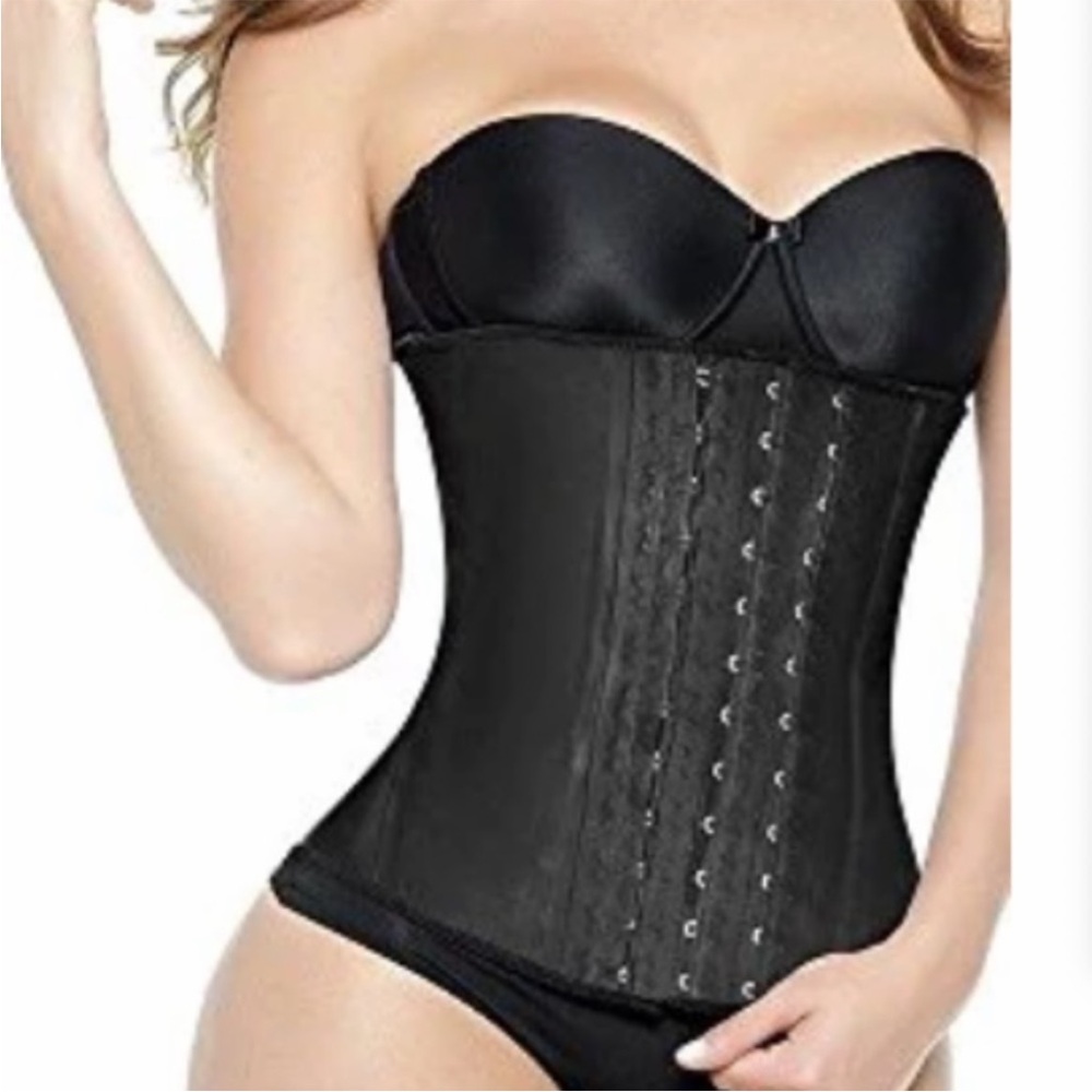 Ann Michell Classic Black Latex Waist Trainer Corset Size S / 34 Regency